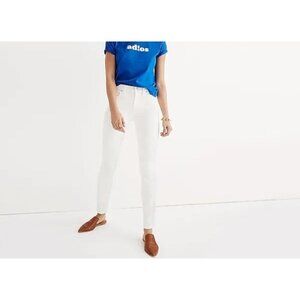 Madewell 9" High-Rise‎ Skinny Skinny Jeans in Pure White Women's Size 27 pb1